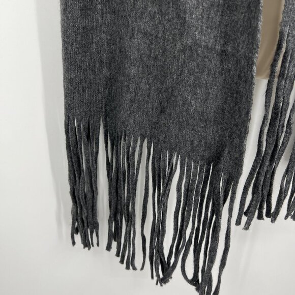 Lucky Brand Fringed Long Scarf Fall Winter Warm Cozy gray - Picture 4 of 7